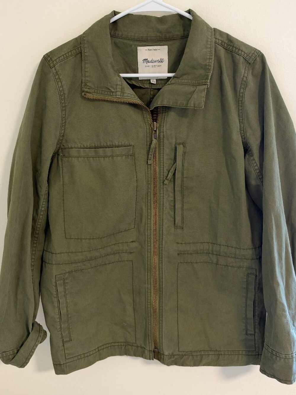 Madewell Olive Green Utility Safari 100% Cotton Jacket